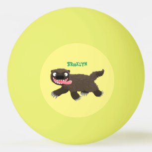Funny hungrig Wolverine tierischer Cartoon Tischtennisball