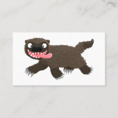 Funny hungrig Wolverine tierischer Cartoon Visitenkarte (Rückseite)