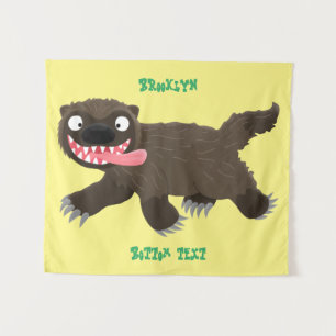 Funny hungrig Wolverine tierischer Cartoon Wandteppich