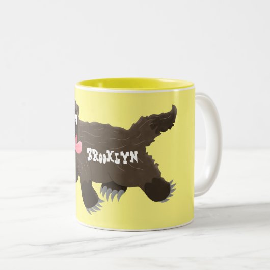 Funny hungrig Wolverine tierischer Cartoon Zweifarbige Tasse (VorderseiteRechts)