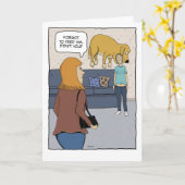 Funny Hungry Hund Biting Head Geburtstag Karte (Gelbe Blume)