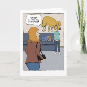 Funny Hungry Hund Biting Head Geburtstag Karte