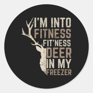 Funny Hunter Dad I'm Into Fitness Deer Freezer Hun Runder Aufkleber