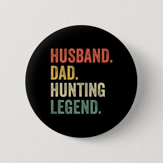 Funny Hunter Husbynd Vater Jagd Legend Vintag Button (Vorderseite)