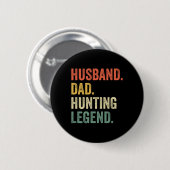 Funny Hunter Husbynd Vater Jagd Legend Vintag Button (Vorne & Hinten)