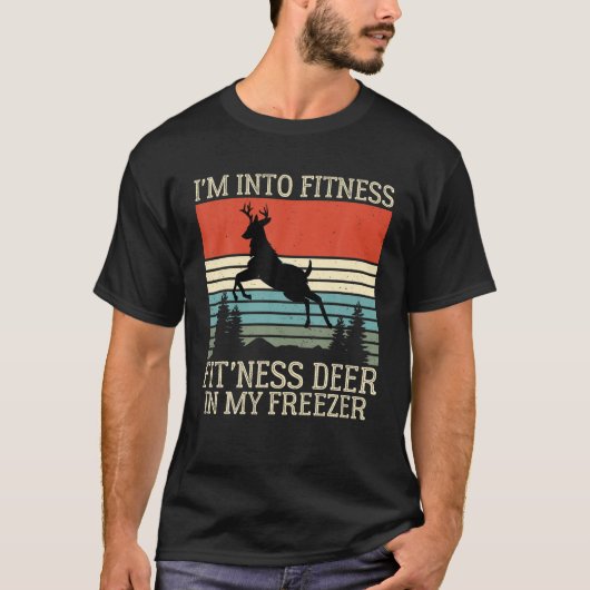 Funny Hunter Ich bin in die Fitness, die Ness Hirs T-Shirt (Vorderseite)