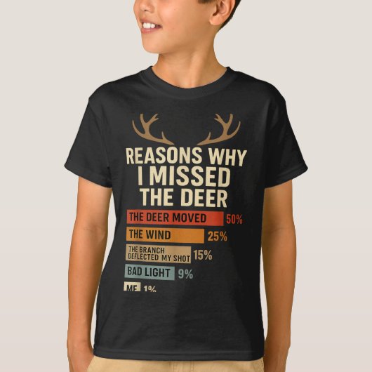 Funny Hunter Reasons Why I Missed The Deer Hunting T-Shirt (Vorderseite)