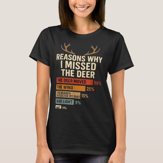 Funny Hunter Reasons Why I Missed The Deer Hunting T-Shirt (Vorderseite)