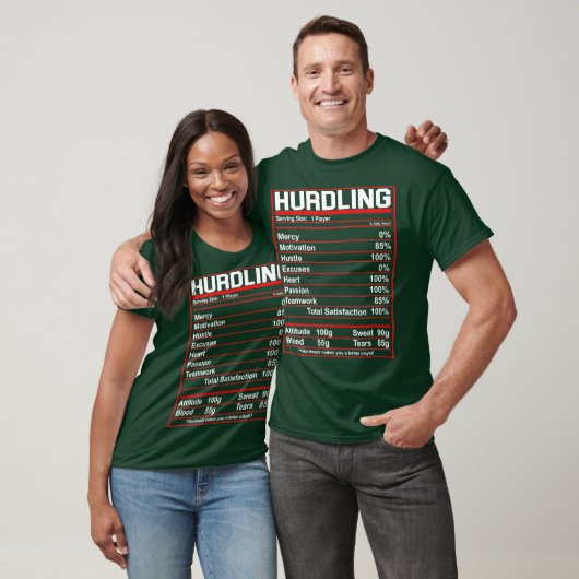Funny Hurdling Nutrition Facts Hurdler T-Shirt (Unisex)
