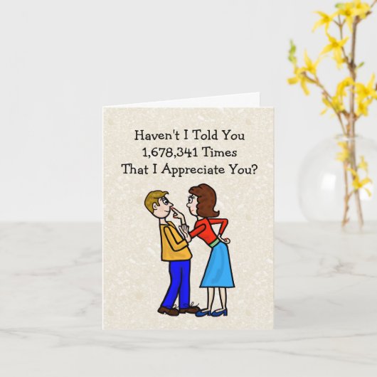 Funny Husband Appreciation Day Exaggeration Card Karte (Gelbe Blume)