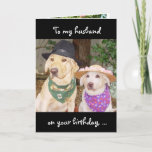 Funny Husband Birthday Karte<br><div class="desc">Eine lustige,  individuell anpassbare Geburtstagskarte für Ehemann oder andere wichtige.  An vorderster Front "Zu meinem Mann zum Geburtstag,  ... "  Im Inneren "... Lasst uns uns Zeit nehmen,  um Spaß zu haben!"  Text ist anpassbar.</div>