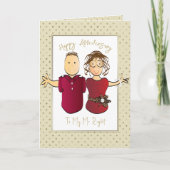 Funny Husband Cartoon Ehefrau Hochzeit Jahrestag Karte (Vorderseite)