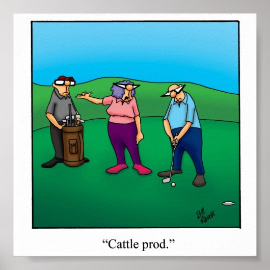Funny Husband & Ehefrau Golf Poster (Vorne)
