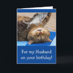 Funny Husband Fischen Geburtstag Karte<br><div class="desc">Gib deinem Mann eine Karte,  an die er sich mit dieser lustigen Katze und Fisch erinnern wird. Ein toller Spaß für den Typ mit einem Gefühl des Spaßes,  der einfach nicht aufhören kann zu gießen! Danke für die Suche und hoffen,  dass Sie Spaß haben. Foto ©Christine Greenspan</div>