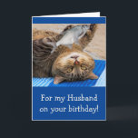 Funny Husband Fischen Geburtstag Karte<br><div class="desc">Gib deinem Mann eine Karte,  an die er sich mit dieser lustigen Katze und Fisch erinnern wird. Ein toller Spaß für den Typ mit einem Gefühl des Spaßes,  der einfach nicht aufhören kann zu gießen! Danke für die Suche und hoffen,  dass Sie Spaß haben. Foto ©Christine Greenspan</div>
