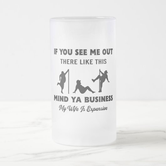 Funny Husband Geschenk an die Ehefrau Mattierte Ta Mattglas Bierglas (Mittel)
