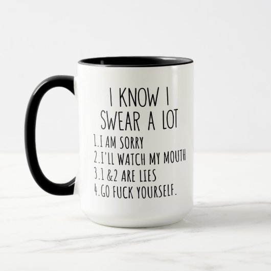 Funny Husband Joke Geschenk ich weiß, ich SWEAR A  Tasse (Links)