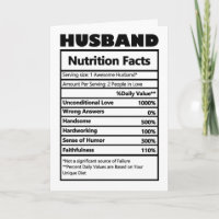 Funny Husband Nutrition Facts Jokes