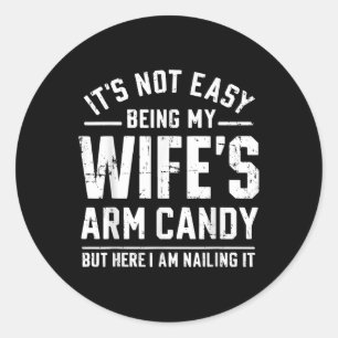 Funny Husband spendet es's ist nicht einfach,  Runder Aufkleber