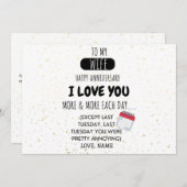 Funny Husband to Ehefrau Spaß Nachricht zum Jahres (Vorne/Hinten)