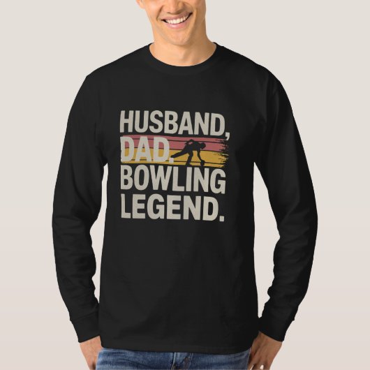 Funny Husband Vater Bowling Legend Retro Bowling H T-Shirt (Vorderseite)