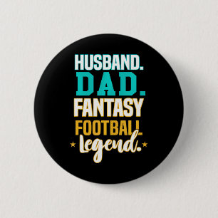 Funny Husband Vater Fantasy Football Legend Father Button