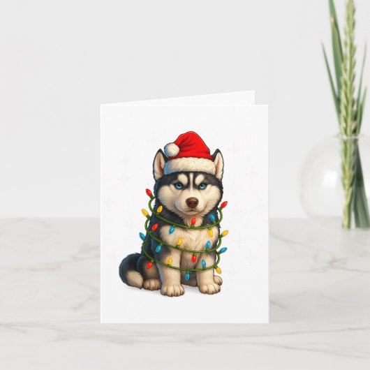 Funny Husky Dog Christmas Pj Pajama Men Women Pjs  Karte (Vorderseite)