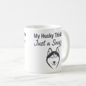 Funny Husky Dog Snuggler Kaffeetasse (VorderseiteRechts)