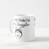 Funny Husky Dog Snuggler Kaffeetasse (Vorderseite Links)