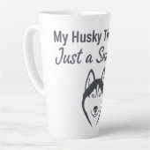 Funny Husky Dog Snuggler Milchtasse (Linke Ecke)