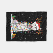 Funny Husky Dog Tree Weihnachtslicht Weihnachten W Fleecedecke (Vorderseite (Horizontal))