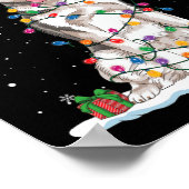 Funny Husky Dog Tree Weihnachtslicht Weihnachten W Poster (Ecke)