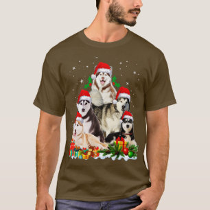 Funny Husky Dog Weihnachtsbaum Niedliche Weihnacht T-Shirt