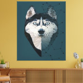 Funny Husky Gesichtskonstellation gibt Lover Leinwanddruck (Insitu (Wohnzimmer))