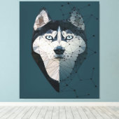 Funny Husky Gesichtskonstellation gibt Lover Leinwanddruck (Insitu (Holzboden))