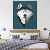 Funny Husky Gesichtskonstellation gibt Lover Leinwanddruck (Insitu (Schlafzimmer))