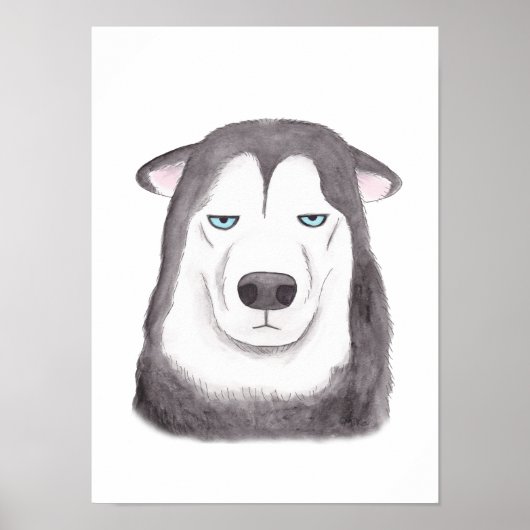 Funny Husky Poster Husky Dog Funny Dog Gesicht (Vorne)