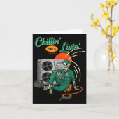 Funny Hvac Tech Skeleton Chillin For A Livin  Karte (Gelbe Blume)