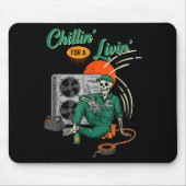 Funny Hvac Tech Skeleton Chillin For A Livin  Mousepad (Vorne)