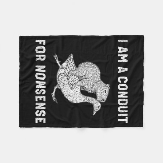 Funny I Am A Conduit For Nonsense Capybara Goose M Fleecedecke (Vorderseite (Horizontal))