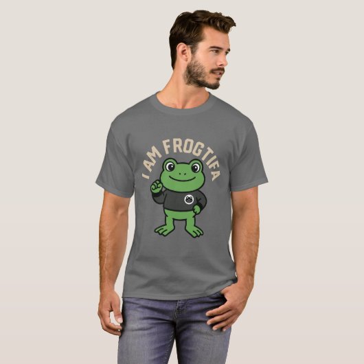 Funny I AM FROGTIFA Portland Frog Meme  T-Shirt (Vorne ganz)
