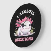 Funny I Axolotl Fragen Niedlich Axolotls Kawaii Große Wanduhr (Winkel)
