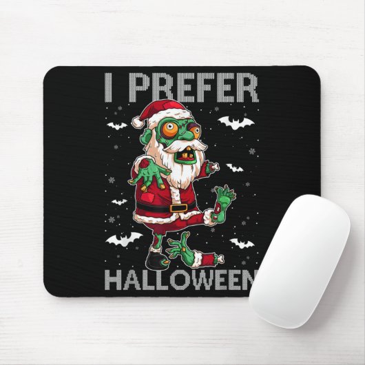 Funny I bevorzuge Halloween Santa Zombie Ugly Chri Mousepad (Mit Mouse)