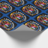FUNNY I BRAUCHE RAUMASTRONAUT GALAXY GESCHENKPAPIER (Ecke)