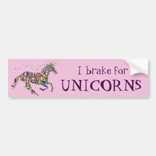 Funny "I braune for Unicorns" & Rainbow Unicorn Autoaufkleber (Vorne)