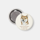 Funny "I Chews You" Shiba Inu Valentine's Day Art Magnet (Vorderseite/Rückseite)