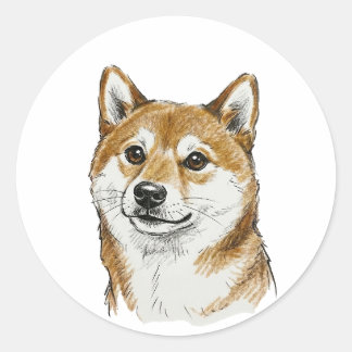 Funny "I Chews You" Shiba Inu Valentine's Day Art Runder Aufkleber