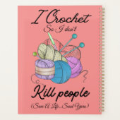 Funny I Crochet Save A Life Yarn Art Planer (Rückseite)