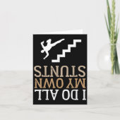 Funny I Do All My Own Stairs Stunts Ide Down Karte (Vorderseite)