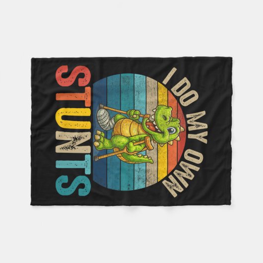 Funny I Do My Own Stunts Dinosaur Surgery Injured Fleecedecke (Vorderseite (Horizontal))
